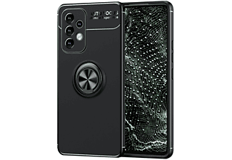 NALIA Matte Ring Silikon Hülle, Backcover, Samsung, Galaxy A73, Schwarz