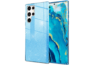 NALIA Glitzer Hülle, Backcover, Samsung, Galaxy S22 Ultra, Blau