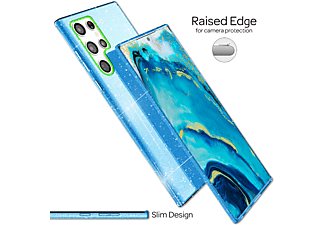NALIA Glitzer Hülle, Backcover, Samsung, Galaxy S22 Ultra, Blau