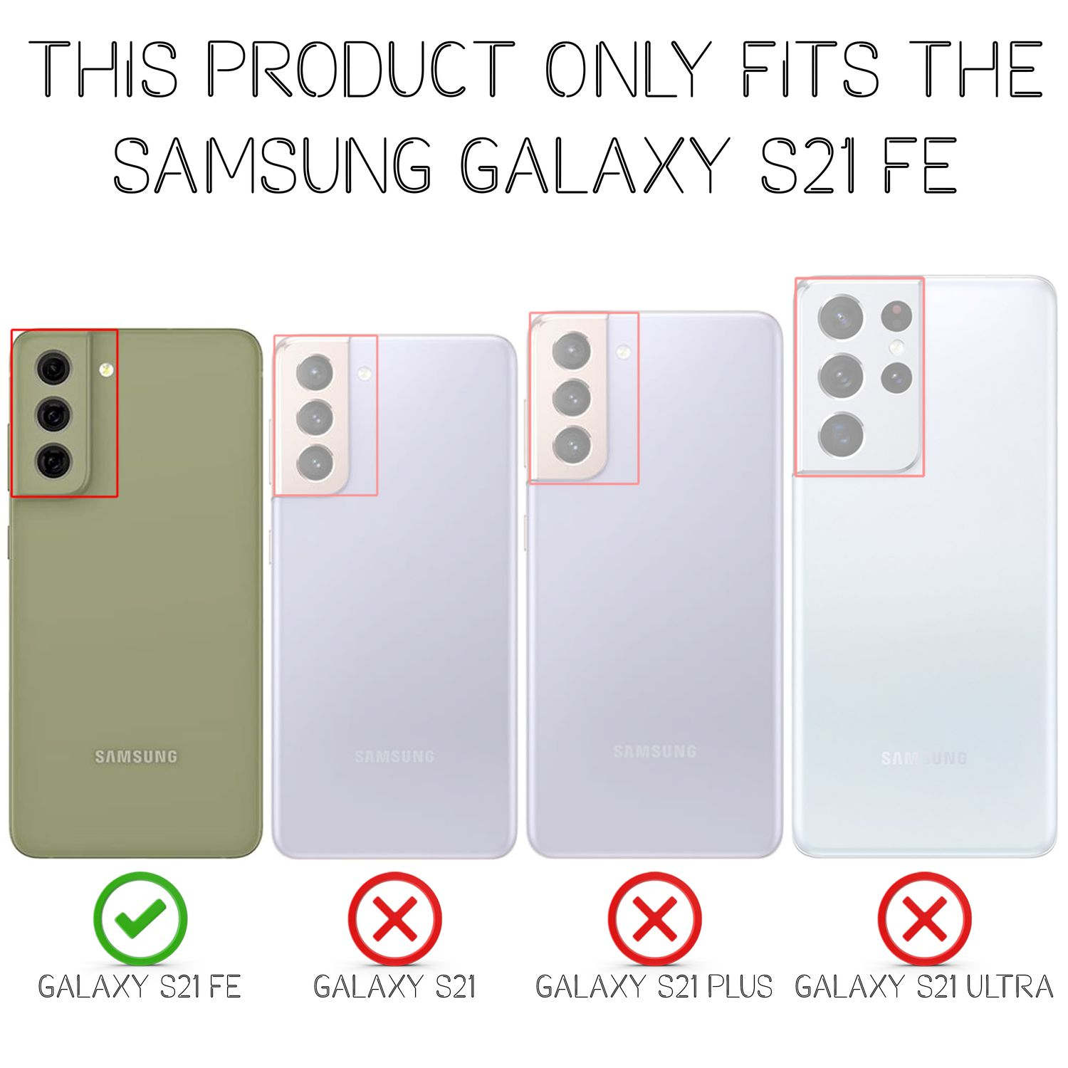 NALIA Klar Transparente Galaxy Samsung, Neon Orange FE, Backcover, S21 Hülle, Silikon