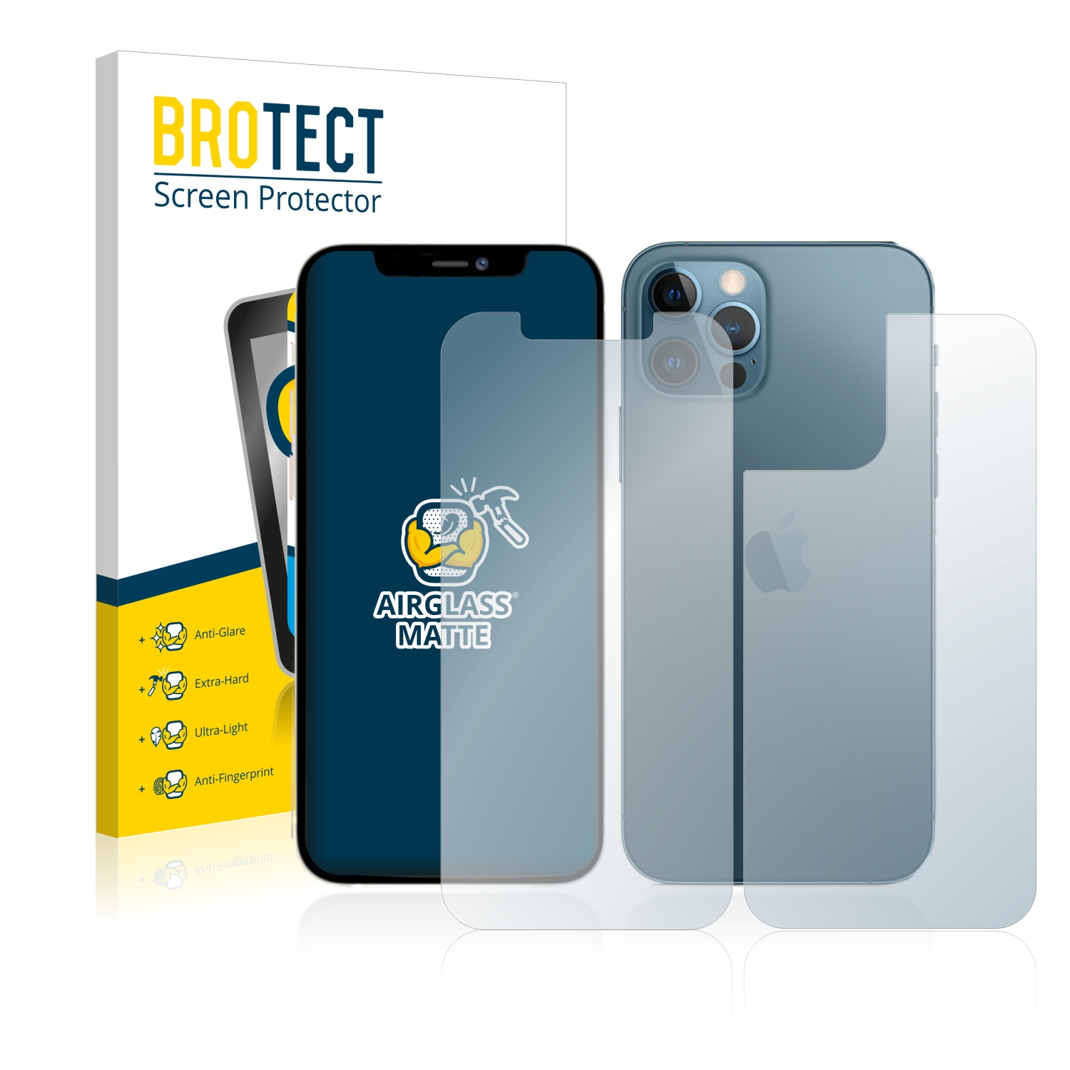 BROTECT Airglass matte Pro Max) iPhone Apple Schutzfolie(für 12