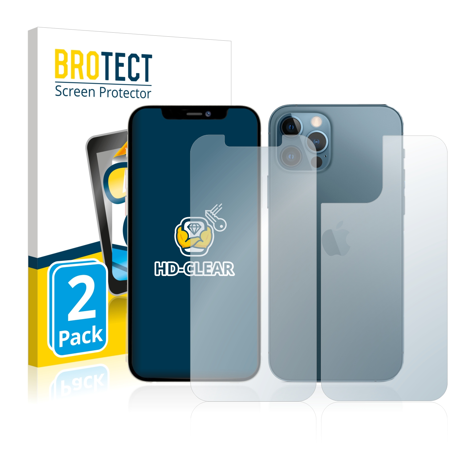 Schutzfolie(für Pro BROTECT 12 iPhone 2x Apple Max) klare