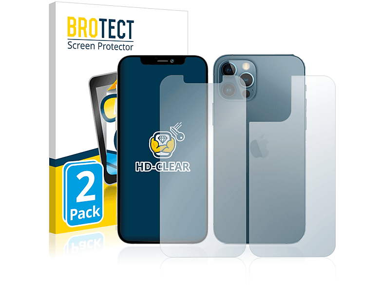 12 Apple 2x iPhone Pro Schutzfolie(für klare BROTECT Max)