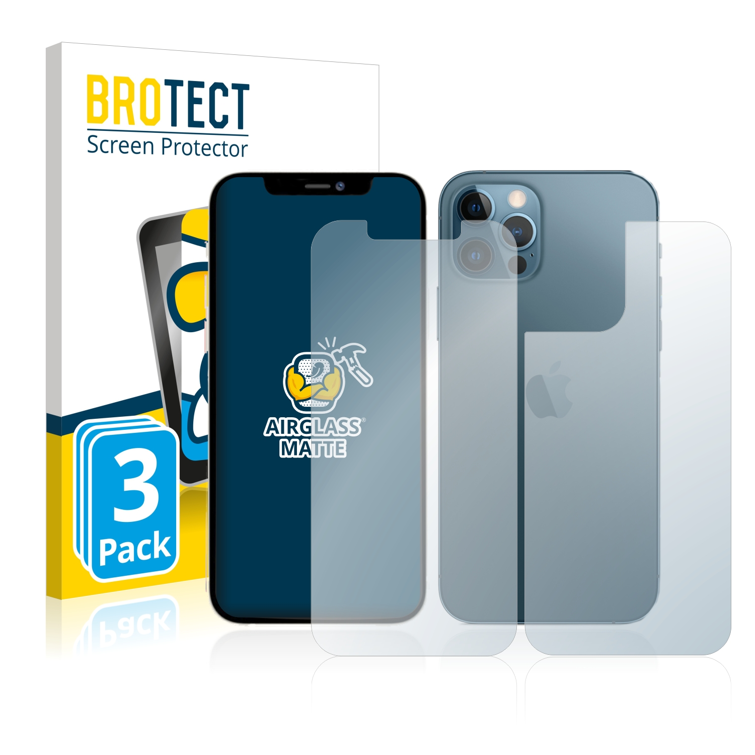 matte Max) Apple BROTECT 12 Pro Schutzfolie(für Airglass iPhone 3x
