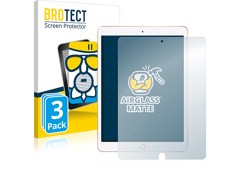 BROTECT 3x Airglass matte (8. Apple iPad 2020 WiFi Gen.)) Schutzfolie(für 10.2