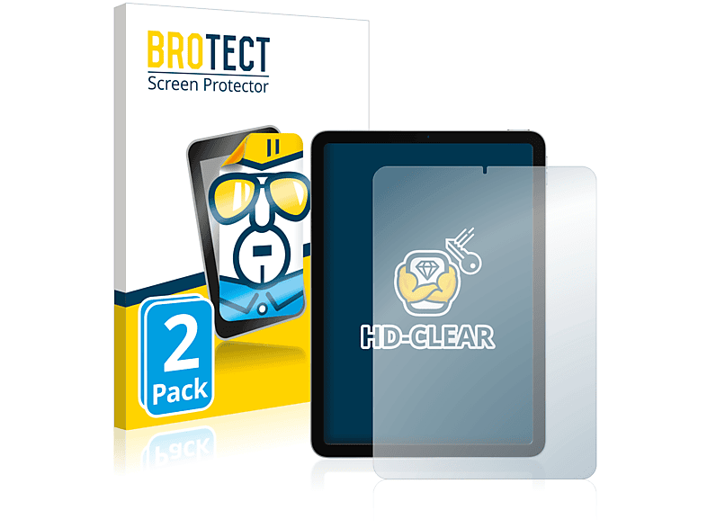 BROTECT 2x klare Schutzfolie(für Apple iPad Air 4 WiFi Cellular 2020 (4. Gen.))