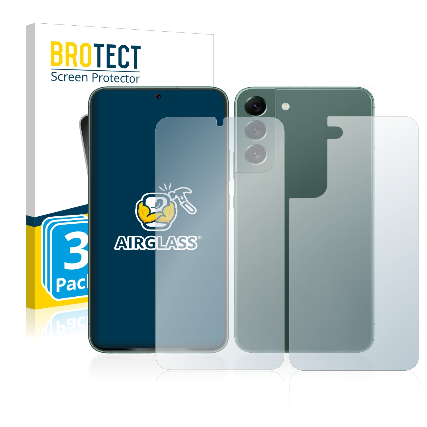 Airglass Samsung BROTECT klare Schutzfolie(für Galaxy 5G) 3x Plus S22