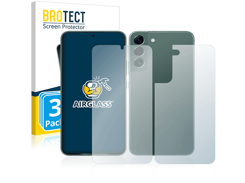 BROTECT 3x Airglass klare Schutzfolie(für Galaxy Samsung S22 5G) Plus