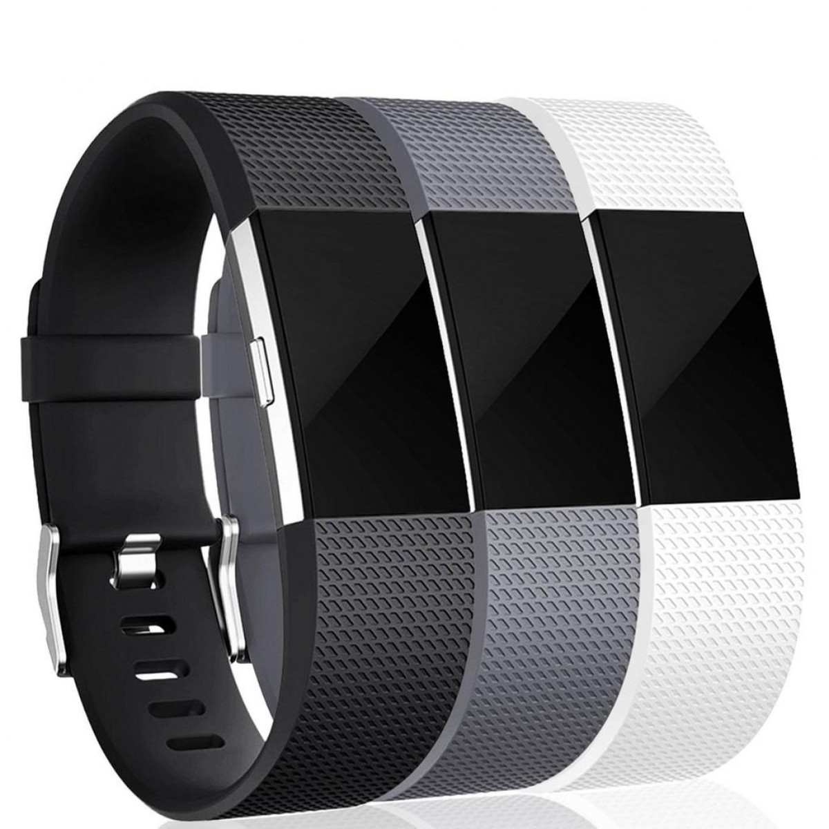 INF Fitbit Charge 2 schwarz/grau/weiß Charge 2 (S), (S), schwarz/grau/weiß 3er-Pack Armband Fitbit, Armband