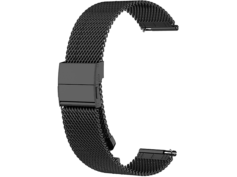 INF Garmin Armband 20 mm (Ersatz) Edelstahl, Ersatzarmband, Garmin, VivoActive 3 / Move / Forerunner (20 mm), schwarz | Smartwatch Armbänder