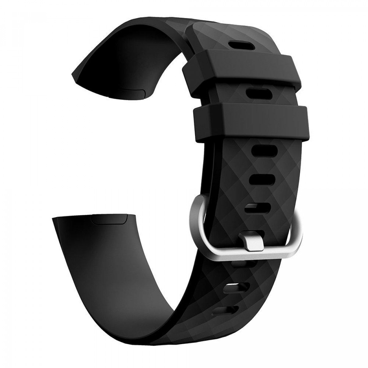 INF Fitbit Charge 3/4 Armband 3/4 Schwarz (L), Silikon Schwarz Armband, Charge Fitbit, (L)
