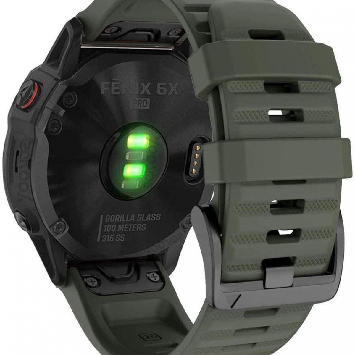 Correa Correa de silicona compatible con Garmin Fenix, verde militar INF,  verde militar
