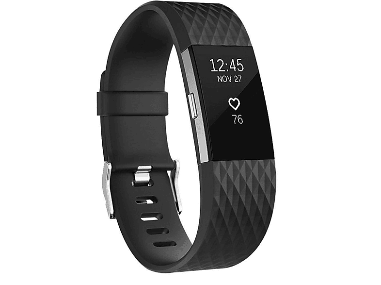 INF Fitbit Charge 2 Armband Silikon (L), Armband, Fitbit, Charge 2, Schwarz