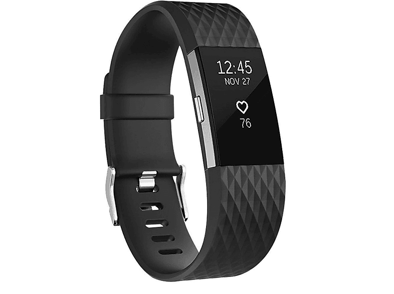 INF Fitbit Charge 2 Armband Silikon (L), Armband, Fitbit, Charge 2, Schwarz SATURN