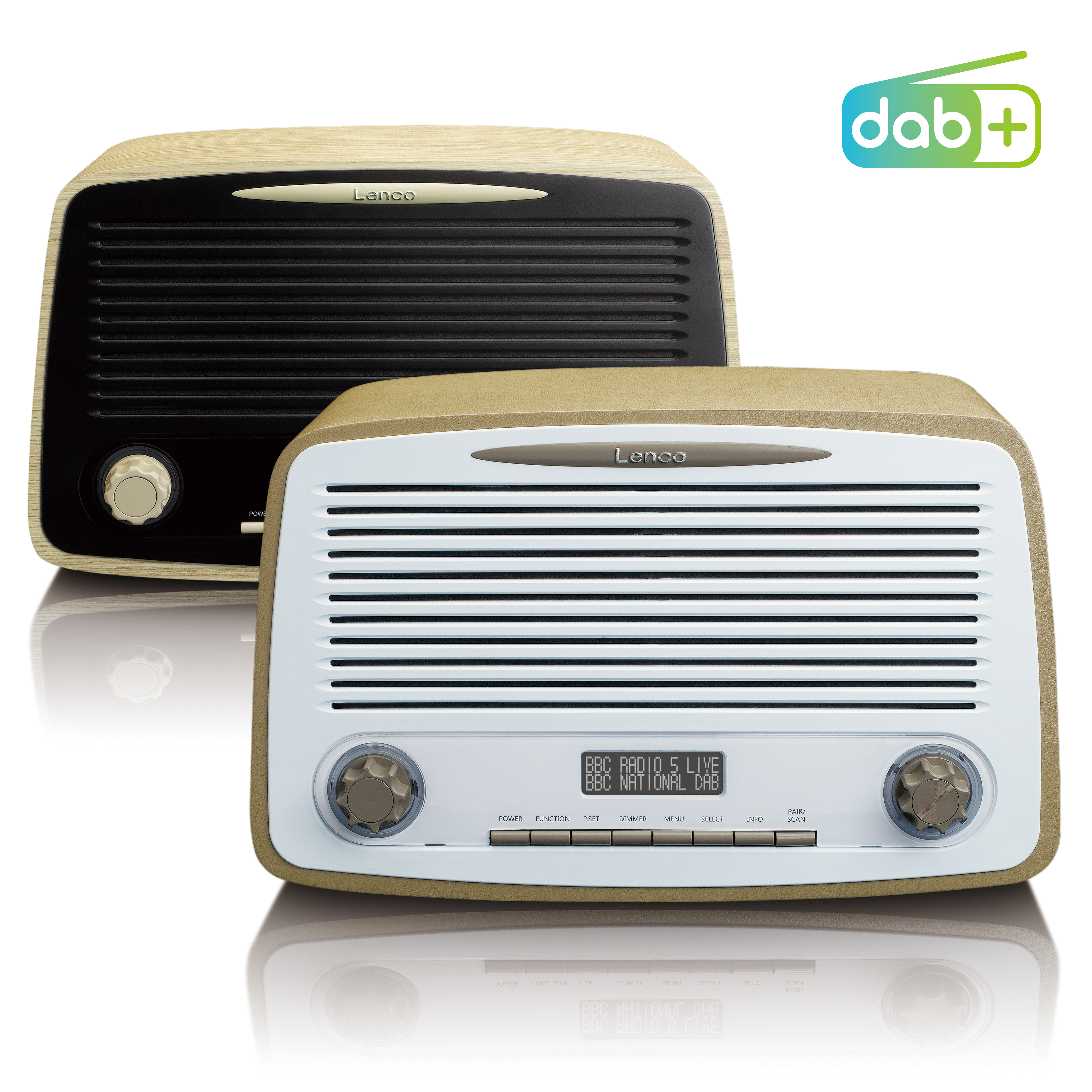 DAB+, DAB+,FM, FM, Bluetooth, Weiß-Taupe Radio, LENCO DAR-012TP