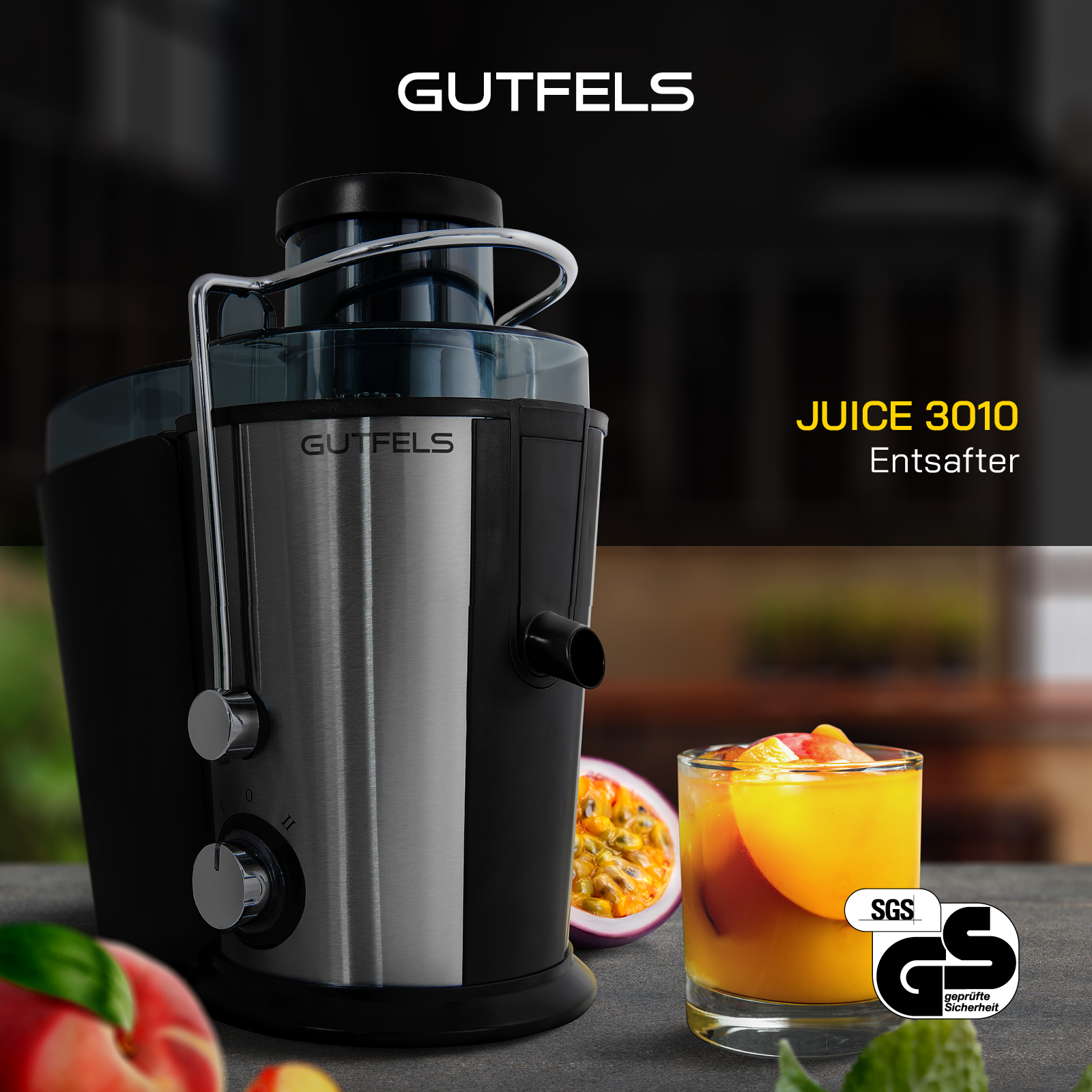 GUTFELS JUICE 3010 Entsafter 400 Edelstahl Watt