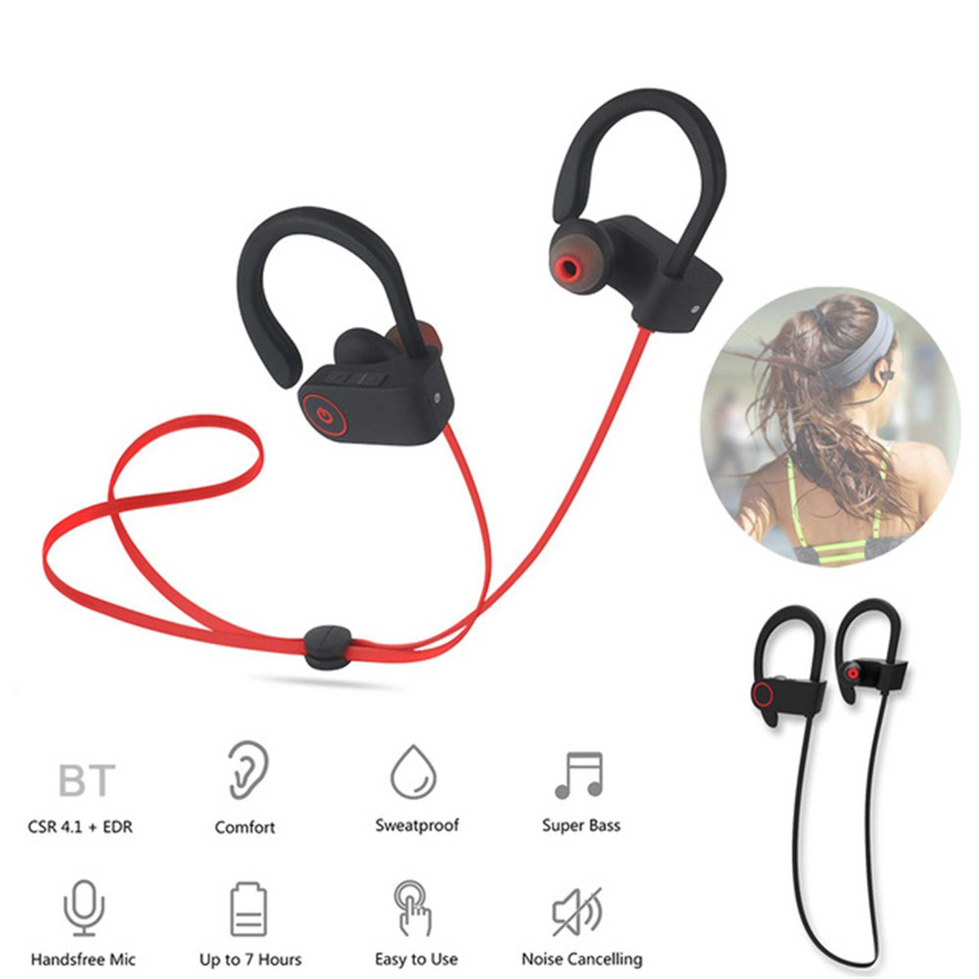 Multifunktion Gesundheitsfunktionen LOOKIT U8 + SW Smartband FitPro Smartwatch In TPU, Kopfhörer Ear 2 Sport schwarz mit