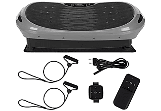 PEAK POWER 4D Vibrationsplatte+Seil,Matte,Armbedienung Fitness & Massage in einem Vibrationsplatte, schwarz/silber