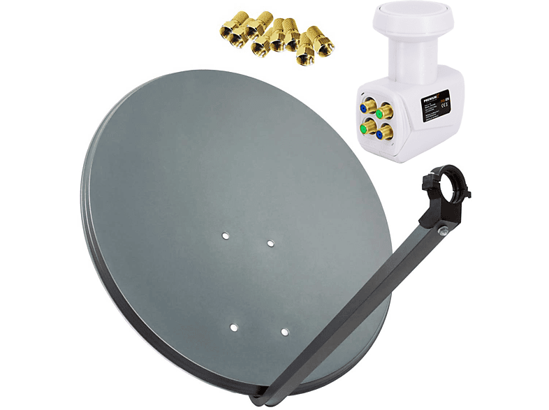 Pro 80 Cm Aluminium Satellite Dish Light Gray - For I | Billig