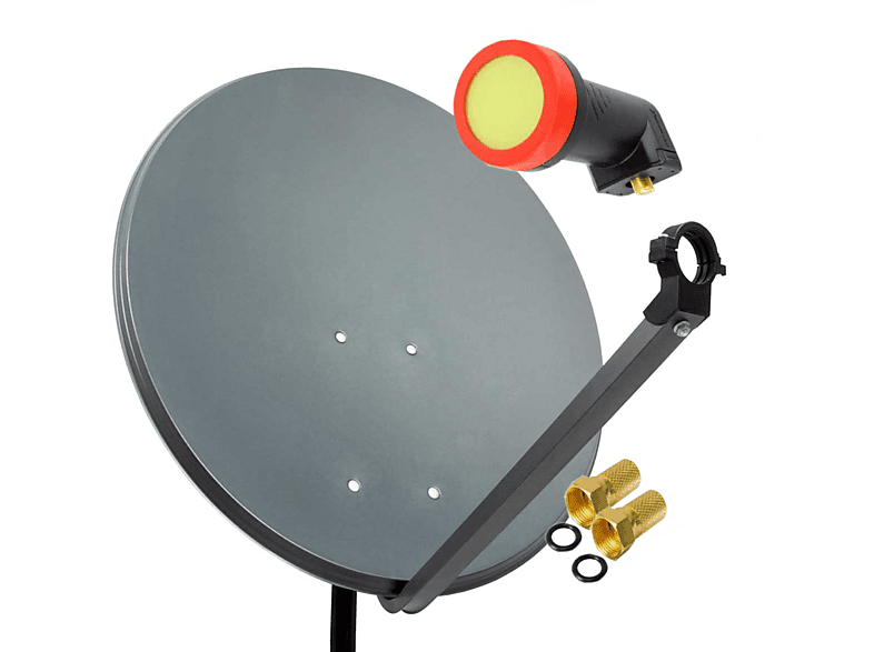 PXS45 (45 Sat-Antenne Single LNB) Stahl Anlage LNB 45cm cm, Anthrazit PREMIUMX Single Sat