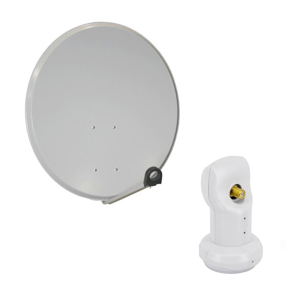 Anlage Single 4K 45cm FullHD LNB) Sat Sat Single cm, (45 PREMIUMX LNB Hellgrau Anlage Camping Antenne