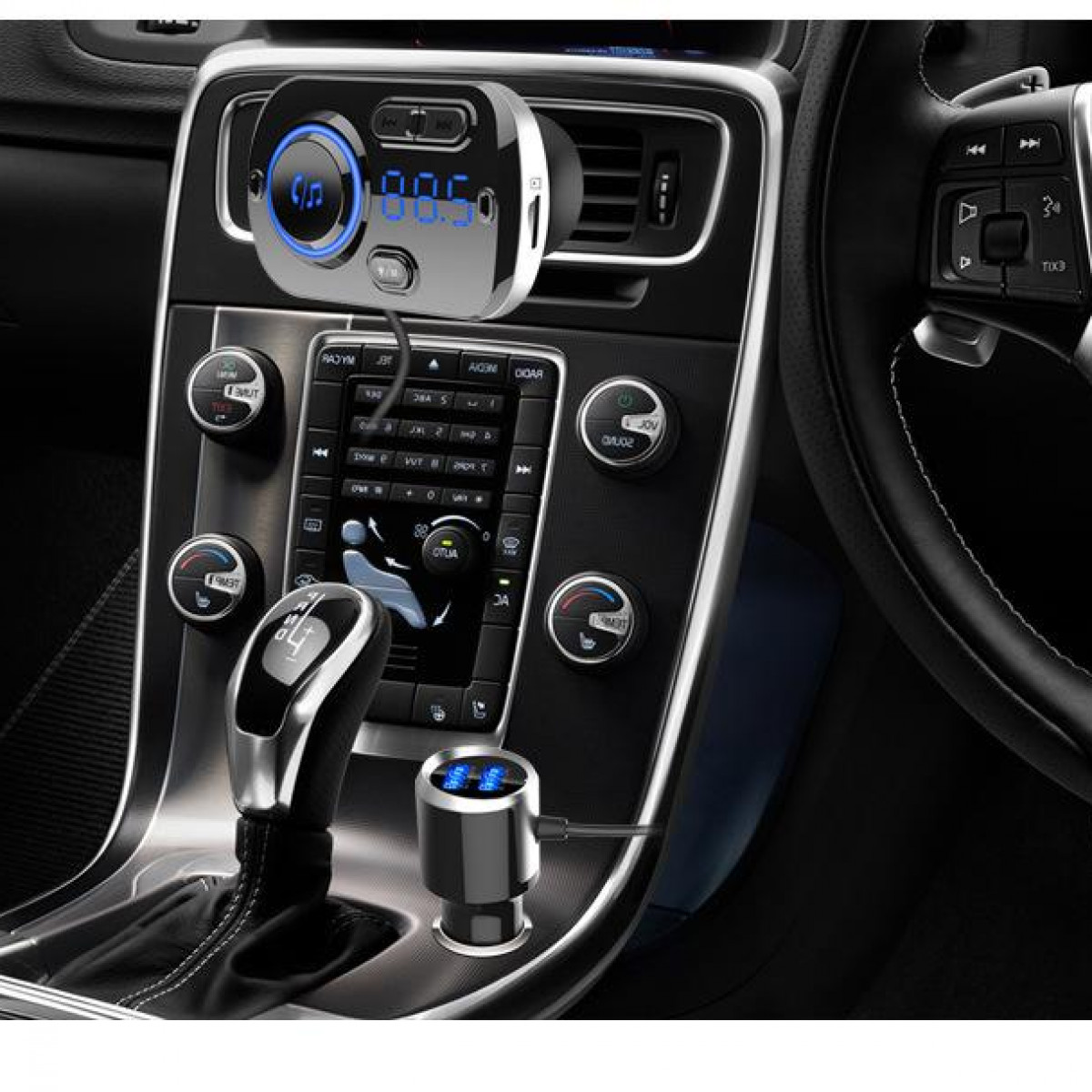 FM-Sender Adapter - FM-Transmitter Auto Ladegerät mit Bluetooth INF für Kabelloser