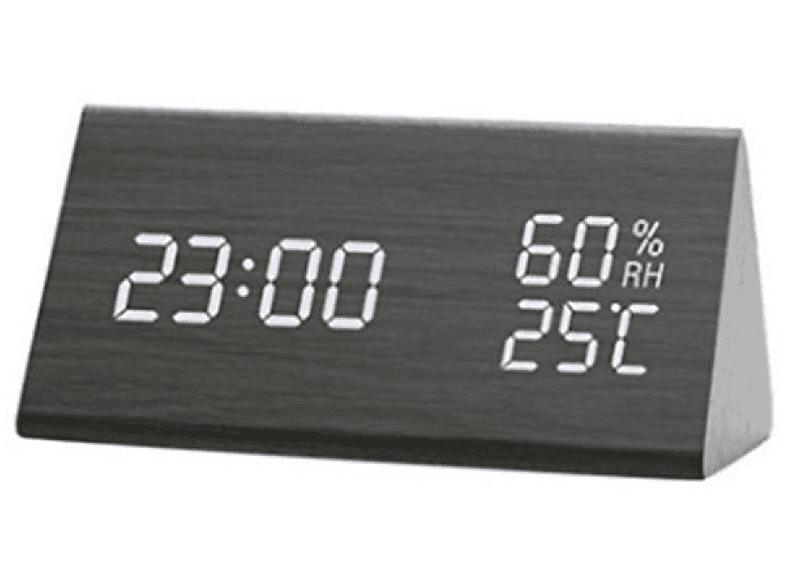 Despertador digital de madera Wake up Negro - Accesorio decorativo - Eminza