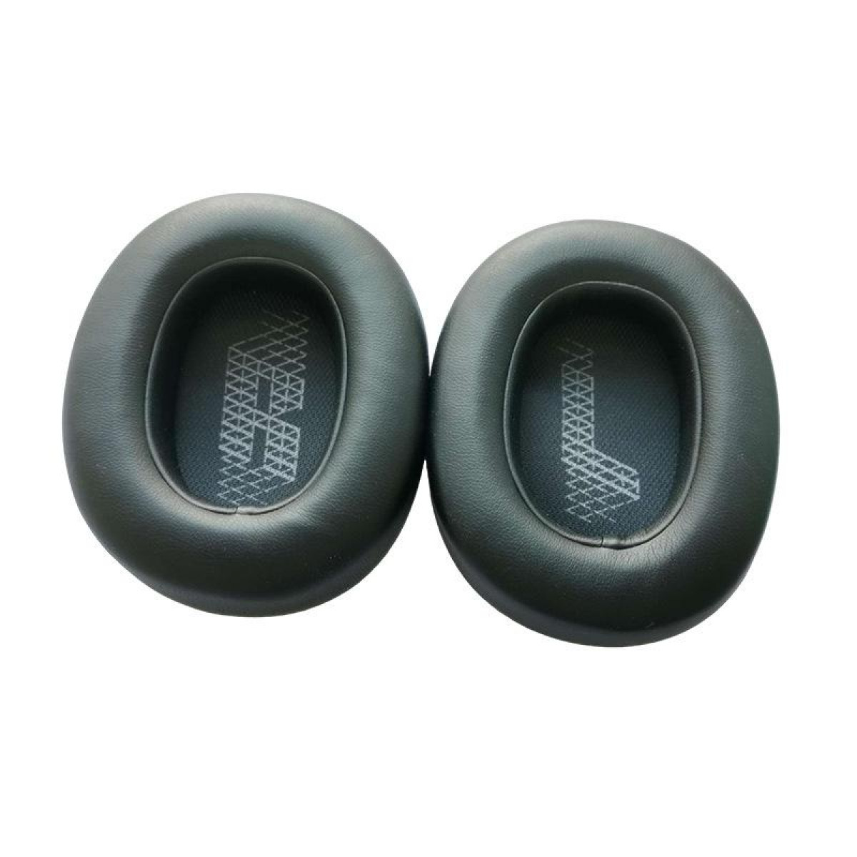 Dwie ciemnozielone nausznice obok siebie. Nausznice mają szare logo.