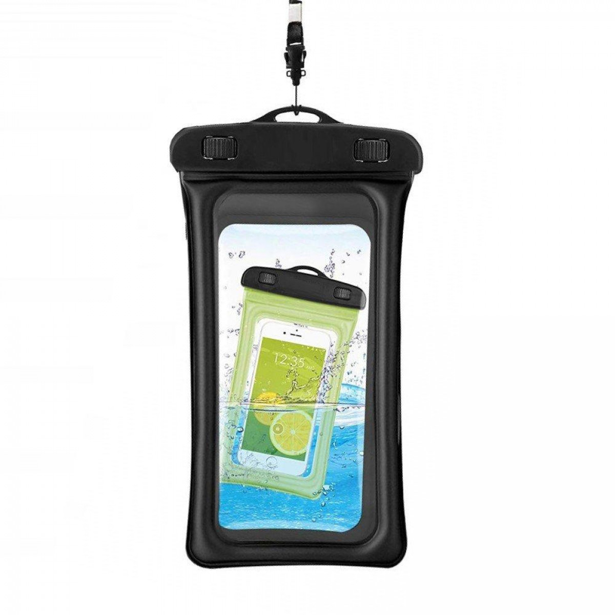 44133129 schwarz, Wasserdichte schwimmende Universalgröße Handyhülle Transparent, INF