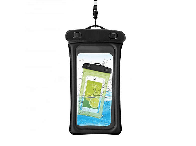 INF Wasserdichte schwimmende Handyhülle Universalgröße Transparent, schwarz, 44133129