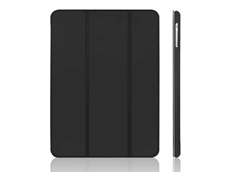 INF iPad Air 2 Smart Cover Case iPad-Hülle Tabletthülle Flip Cover für Apple transparente Hartkunststoffabdeckung, schwarz