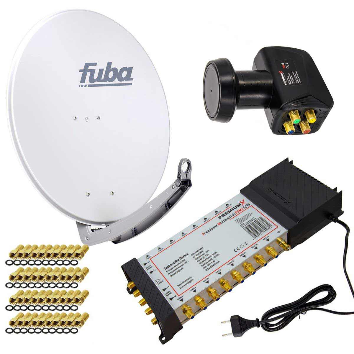 FUBA SAT Anlage LNB (78 G Anlage 5/16 780 Antenne F-Stecker DAA LNB) Multischalter Quattro Sat cm