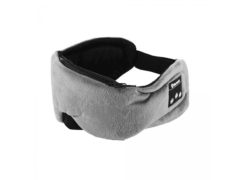 integrierten Kopfhörern Bluetooth On-ear 5.0 Bluetooth grau mit Kopfhörer INF schwarz, Schlafmaske