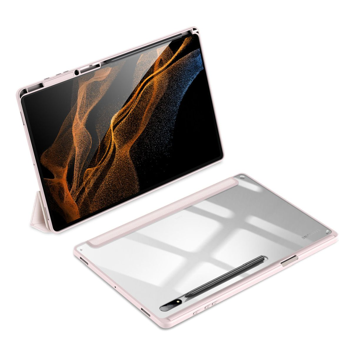 Ultra Tab S8 Galaxy Pink Samsung Bookcover Toby Polyurethan, für Kunststoff, DUX Tablethülle DUCIS
