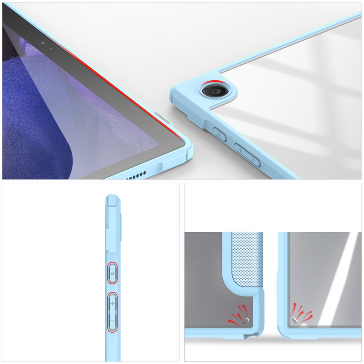 DUX DUCIS Toby Tablethülle Galaxy A8 Kunststoff, Samsung Tab Blau Bookcover für Polyurethan, 2021 10.5
