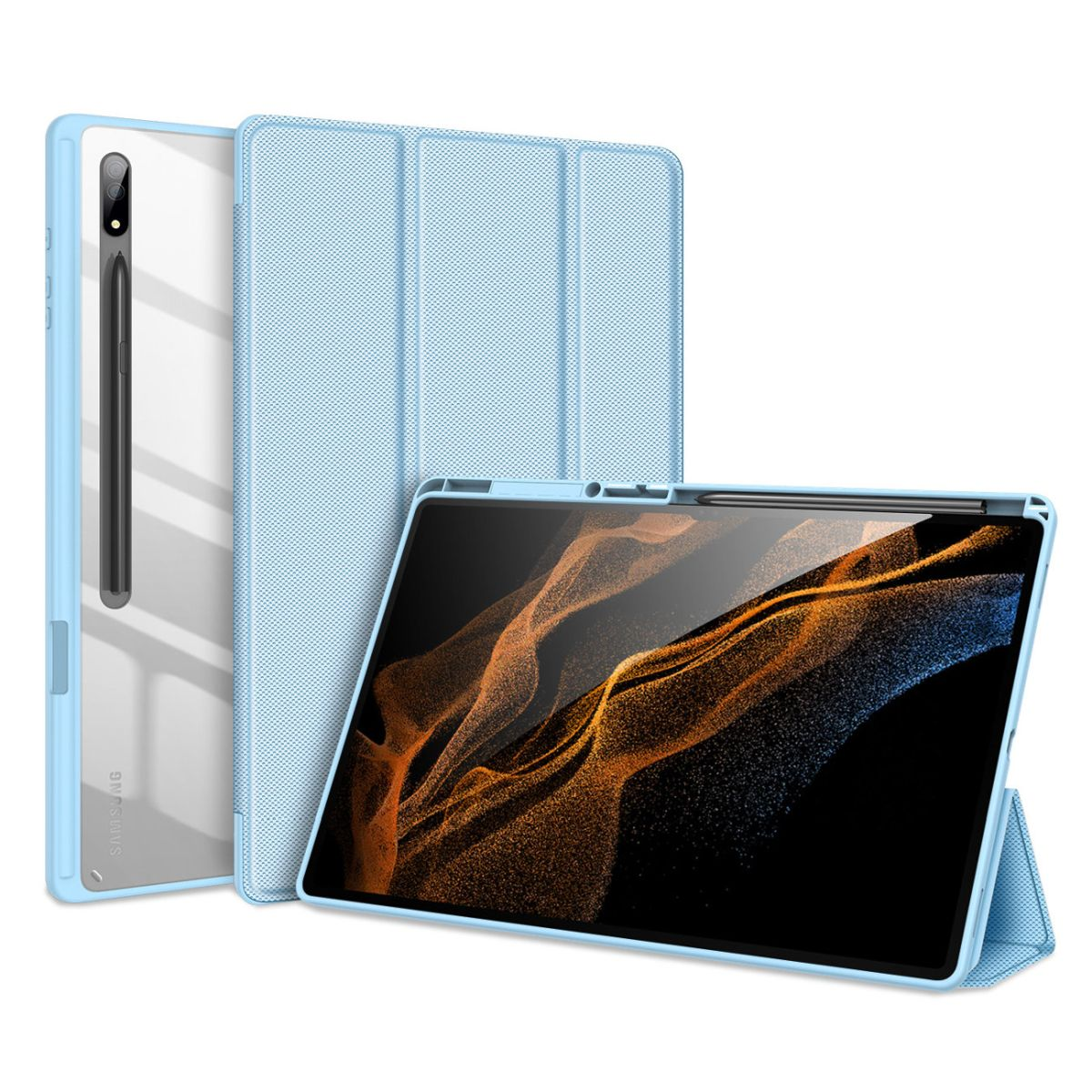 DUX DUCIS Toby Tablethülle Bookcover für S8 Kunststoff, Tab Polyurethan, Ultra Galaxy Blau Samsung