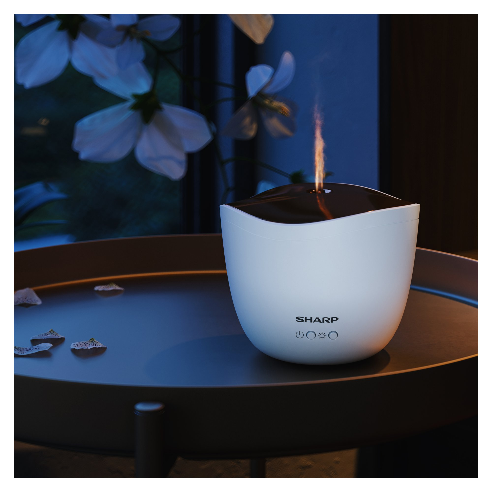 SHARP DF-A1E-W Watt, Raumgröße: (0,7 Diffusor Aroma Weiß/Metallic-Roségold 0 m²)