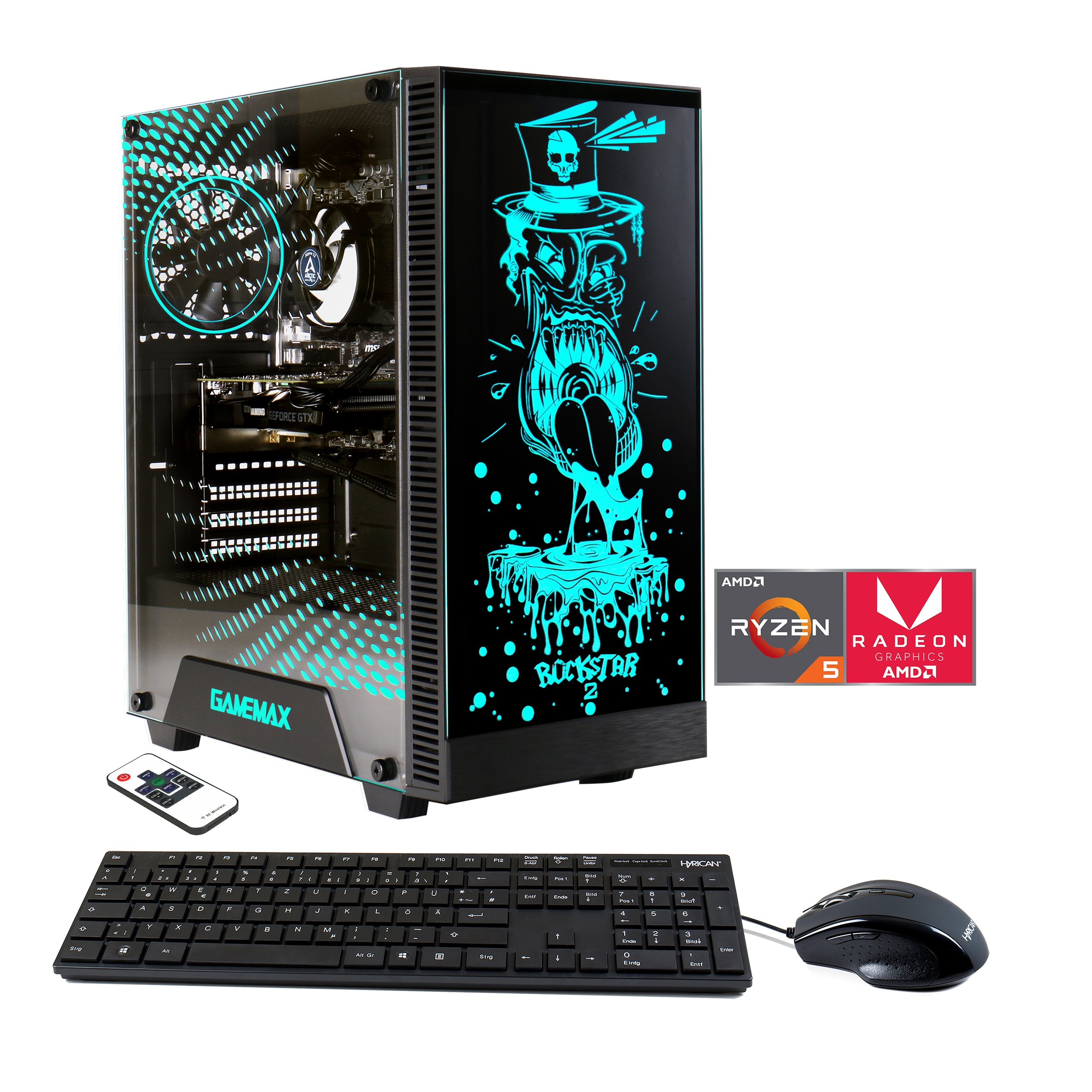 Rockstar Prozessor, GB 11 Home, RAM, 16 mit SSD 5 PC Gamemax 2 6736, Windows AMD Gaming HYRICAN Ryzen™ TB