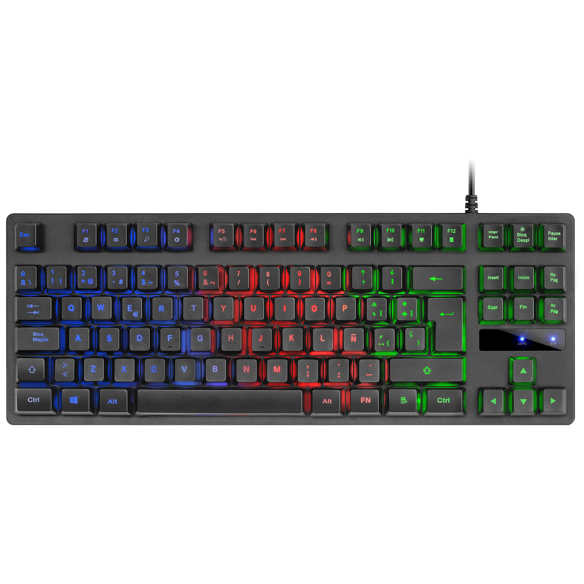 Gaming Mk02 Negro teclado hmech frgb tkl antighosting idioma español marsgaming compacto rainbow rgb mk02es