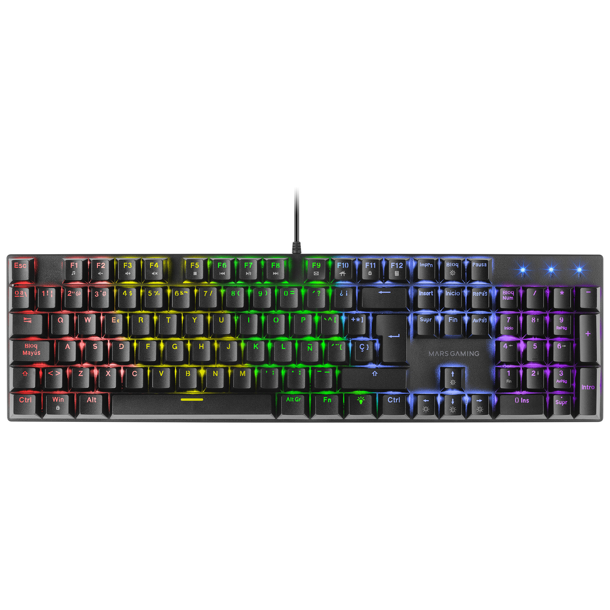 Teclado Gaming - MK422RES MARS GAMING, Retroiluminación, Negro