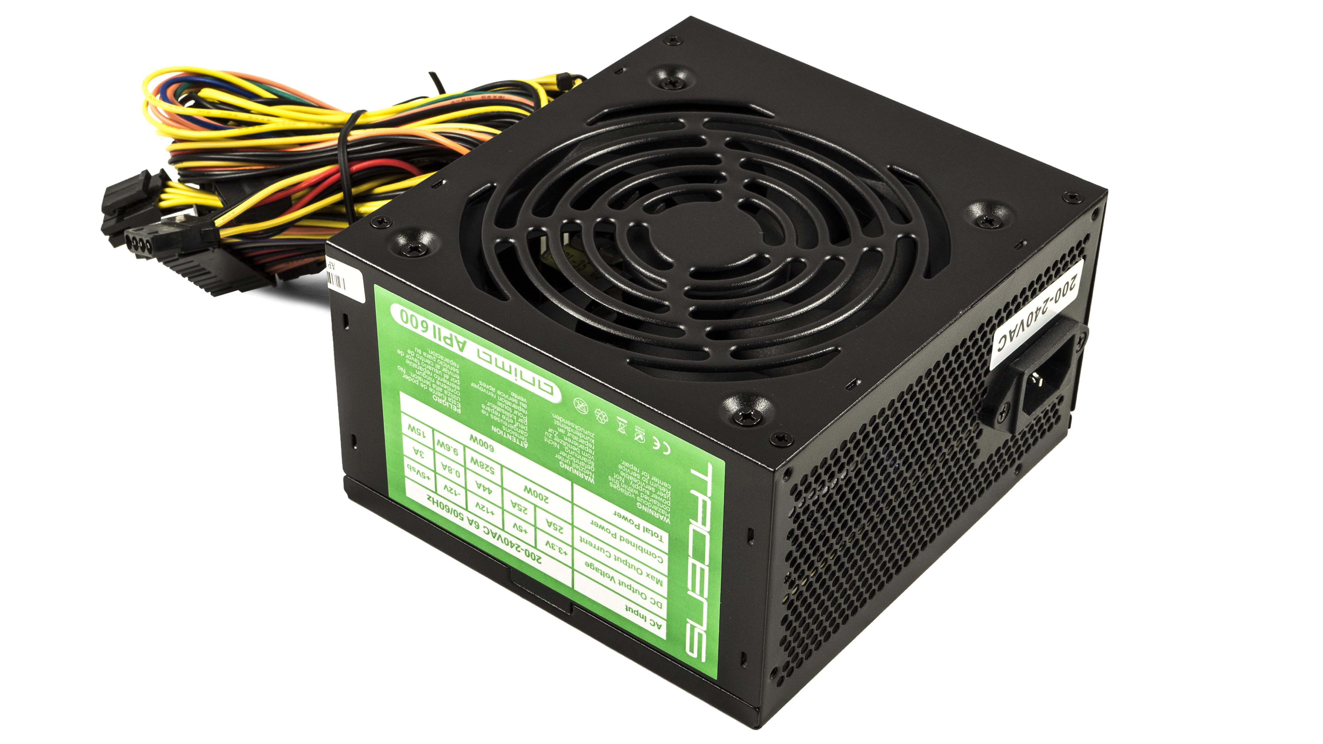 Tacens Apii600 Fuente 600w reacondicionado anima de ordenador 1 negro alimentacion atx 600 20+4 pin eco smart unidad 12v 12cm