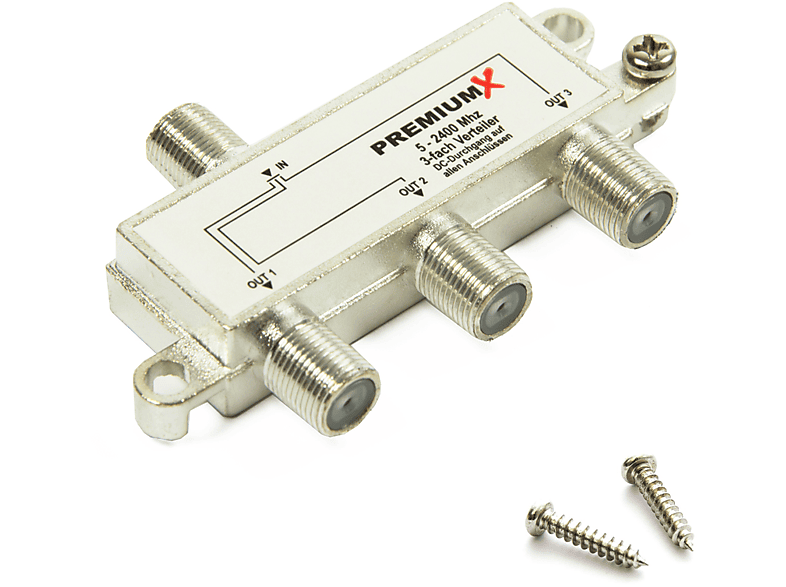 PREMIUMX Switch 3-fach Verteiler 5-2400 MHz SAT Umschalter Digital ...