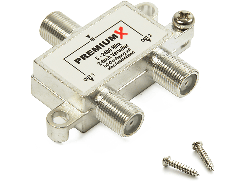 Switch inkl. Sat-Multischalter PREMIUMX Digital 5-2400 Umschalter HDTV Verteiler 3 F-Stecker MHz 4K 2-fach SAT Kabel