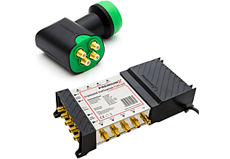 PREMIUMX Multischalter 5/8 für 8 Teilnehmer mit Green Diamond Quattro LNB Sat-Multischalter