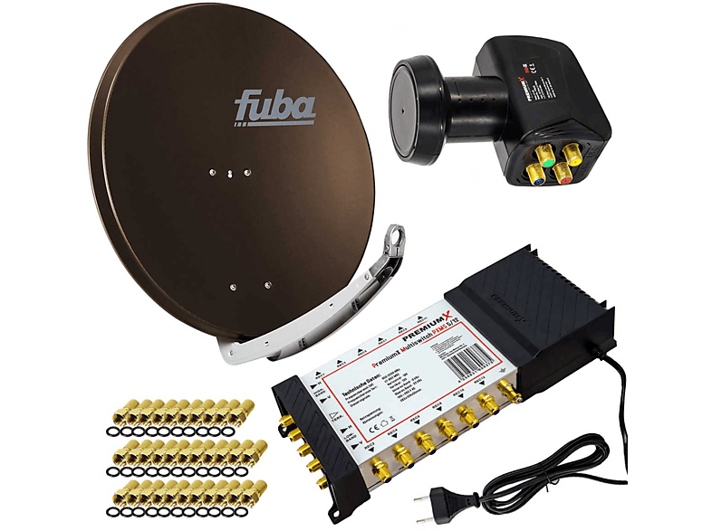 FUBA SAT Anlage DAA 850 B Antenne 5/12 Multiswitch LNB F-Stecker Sat Anlage (85 cm, Quattro LNB)