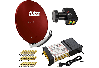 FUBA Satelliten-Komplettanlage DAA 780 R Antenne 5/8 Multiswitch LNB F-Stecker Sat Anlage (78 cm, Quattro LNB)