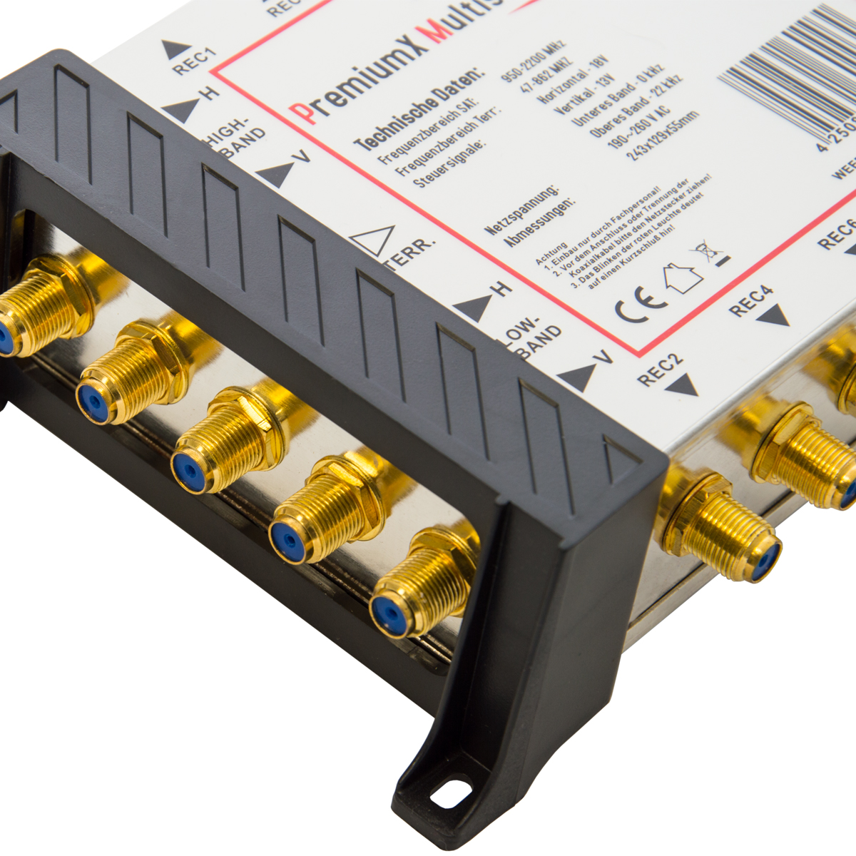 PREMIUMX Multischalter 5/8 LNB Sat-Multischalter SAT 10m Netzteil Antennenkabel Quattro Quattro