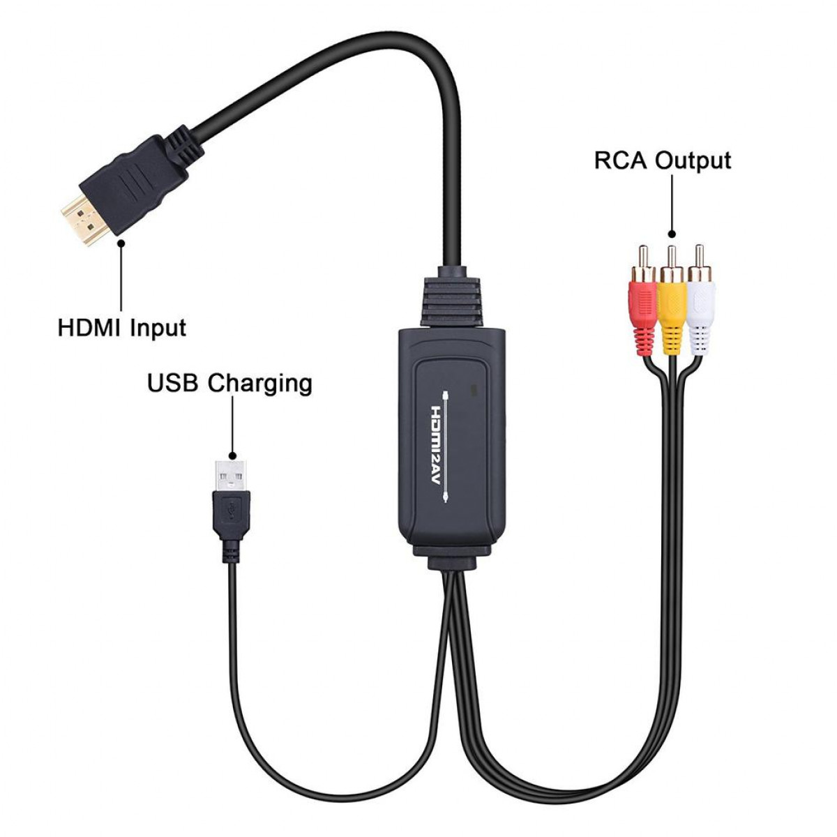 INF HDMI Composite HDMI - Cinch Wandler auf Konverter Konverter zu Cinch auf HDMI