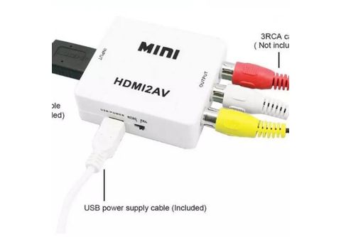 Convertidor RCA a HDMI, cable RCA a HDMI, AV 3RCA CVBS