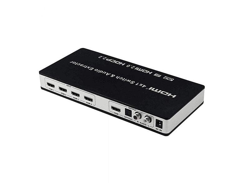 INF 4x1 HDMI Switch und Audio Extractor UHD 4K 3D HDMI 2.0 ARC - Toslink+C Audio Extractor